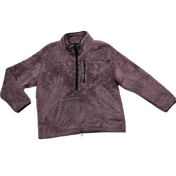 Pink Victoria Secret brown fleece half zip jacket size L - Picture 2 of 11